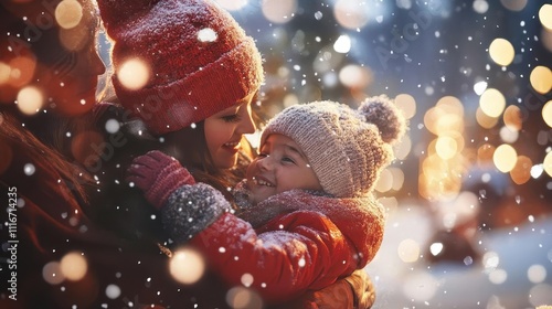 Winter holiday family games with vibrant lighting, dynamic energy, soft glow