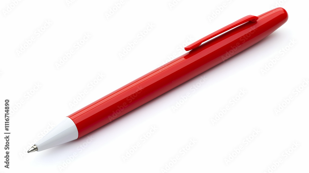 A ballpoint pen with a cap, isolated on white background A ballpoint pen with a cap, isolated on white background
