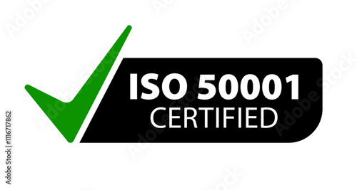 Certification badge representing ISO 50001 energy management standards for businesses