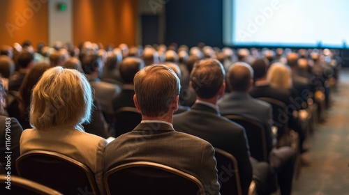 Wallpaper Mural Audience of People in a Conference Room Torontodigital.ca