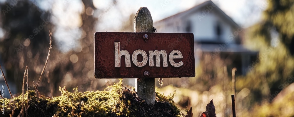 Fototapeta premium A rustic wooden sign with the word 