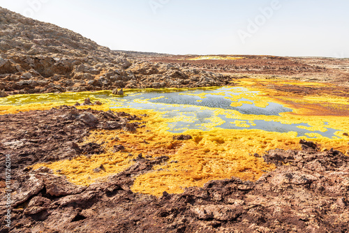 The surreal volcanic landscape of Dallol in the Danakil Depression, Ethiopia