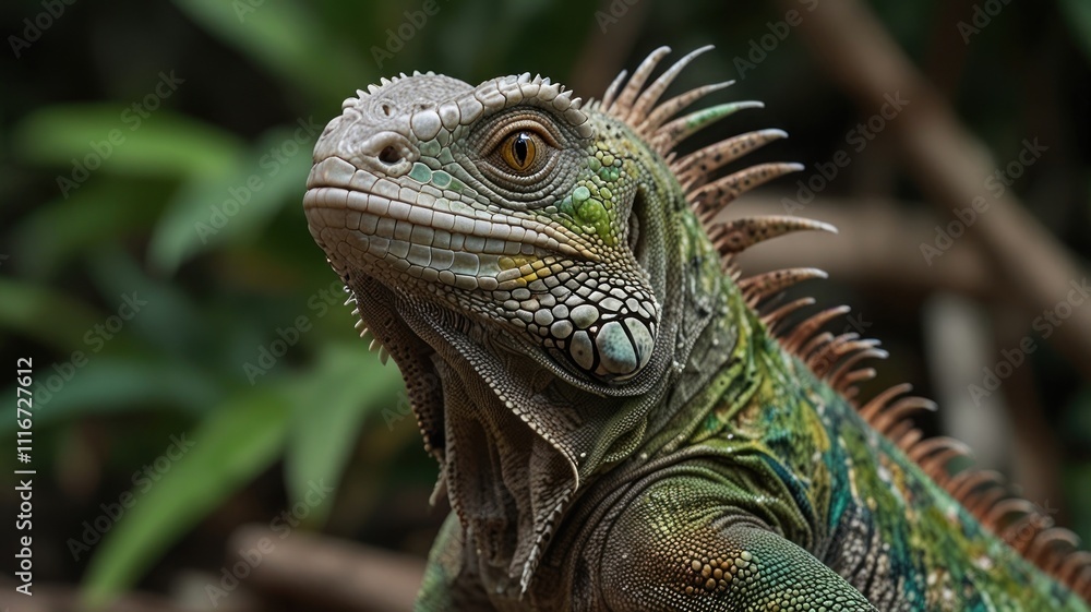 Fototapeta premium Green Iguana Portrait