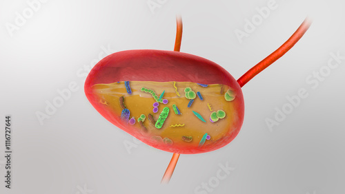 Bladder Inflamed Bacterial Infection Animation