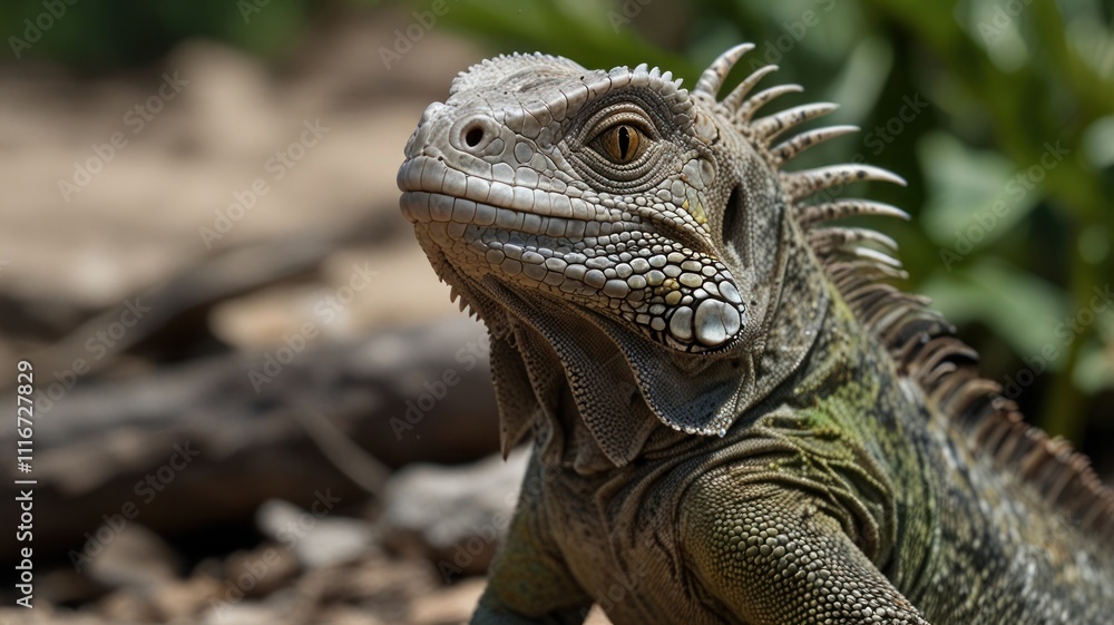 Obraz premium Green Iguana Portrait