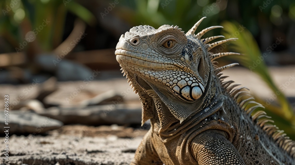 Fototapeta premium Green Iguana Portrait