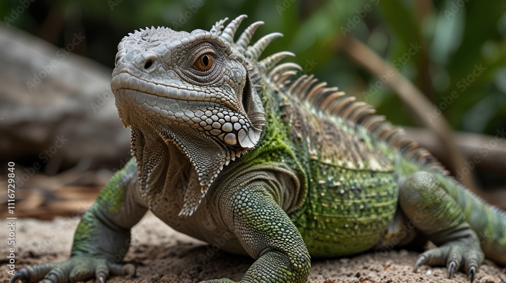 Fototapeta premium Green Iguana Portrait