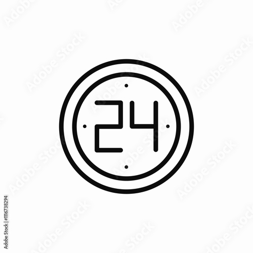 24 hours service icon sign vector