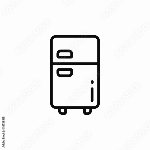 kitchen fridge icon sign vector