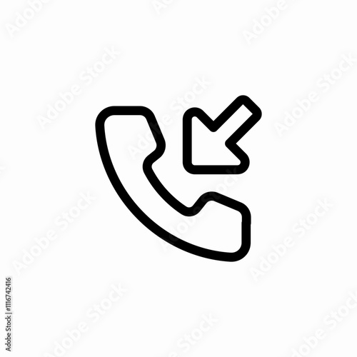 phone call receive icon sign vector