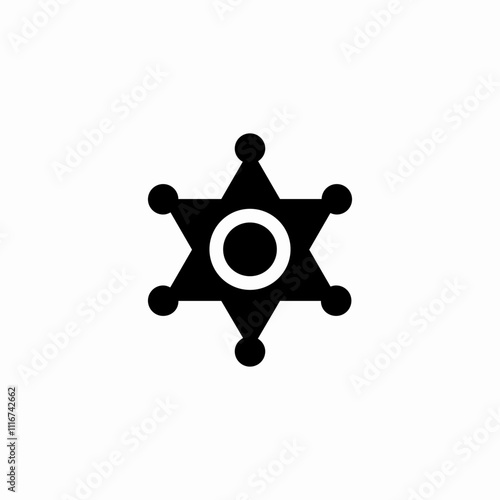 sheriff star badge icon sign vector