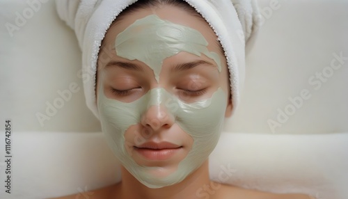 close up of a woman face with face mask