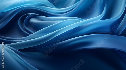 Wallpaper Mural Luxurious flowing blue fabric creating an elegant and smooth texture with soft curves and seamless folds. Torontodigital.ca