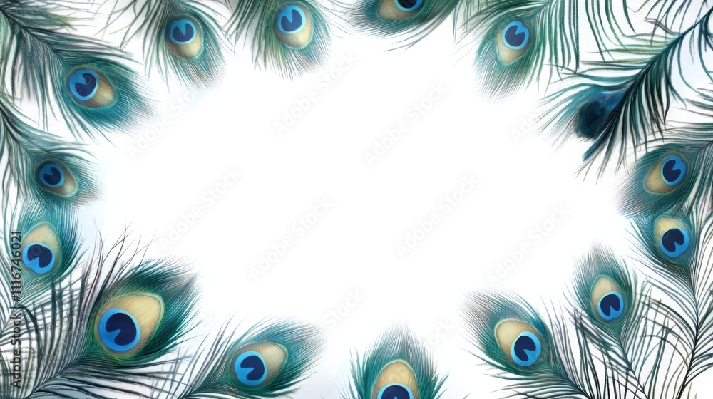 Obraz premium Peacock Feather Border