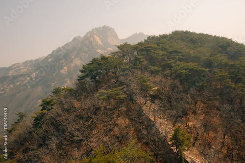 peak of stone in Bukhansan national park, Seoul - sep, 2 2024 photo