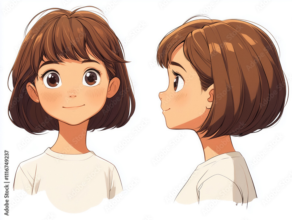 Female Character Concept Art. A digital illustration featuring a female character in multiple views, showcasing detailed expressions and styling Female Character Concept Art. A digital illustration featuring a female character in multiple views, showcasing detailed expressions and styling