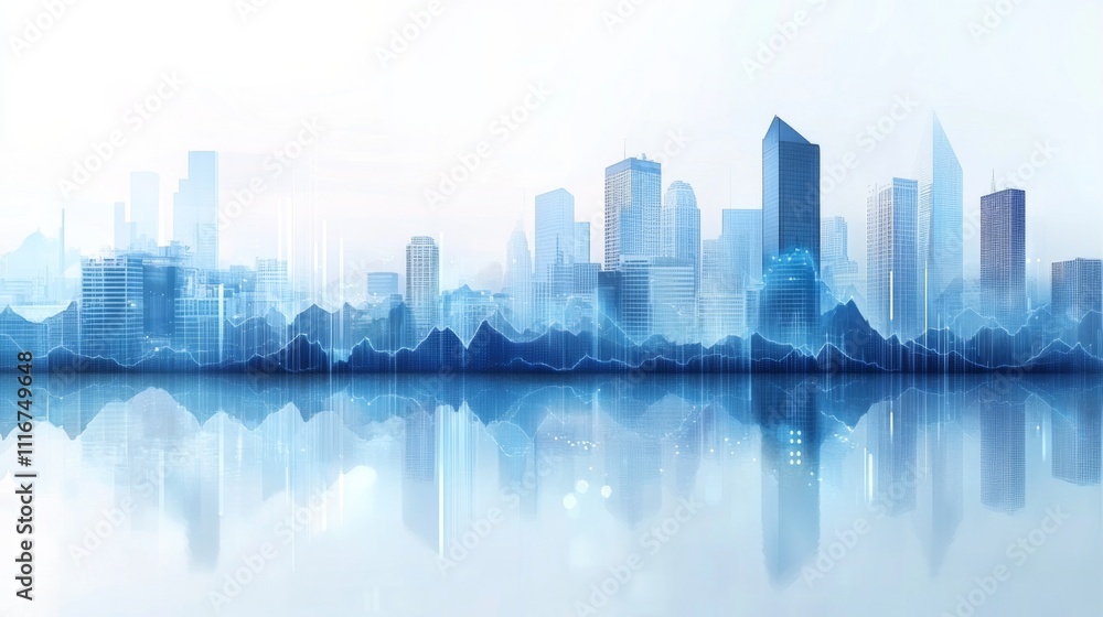 Obraz premium Futuristic Cityscape Skyline