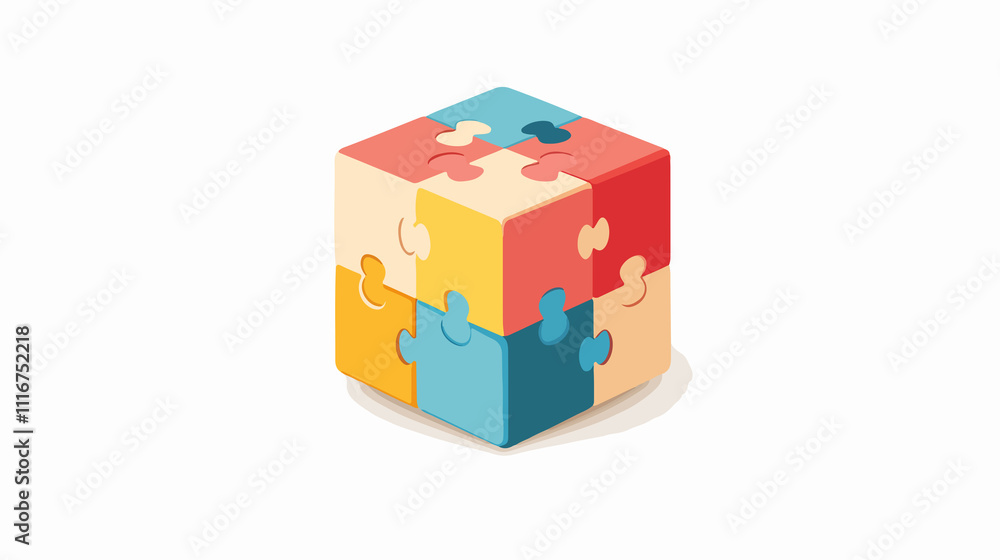 Colorful Puzzle Cube Baby Toy Centered Composition Colorful Puzzle Cube Baby Toy Centered Composition