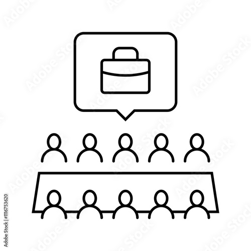 board of directors corporate law line icon vector. board of directors corporate law sign. isolated contour symbol black illustration