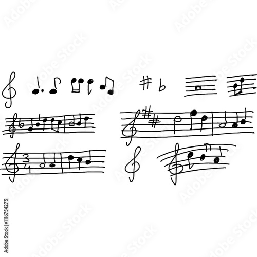 Musiknoten handgeschrieben Doodle