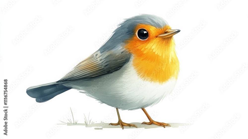 Illustration of a Cute Cartoon Bird Illustration of a Cute Cartoon Bird