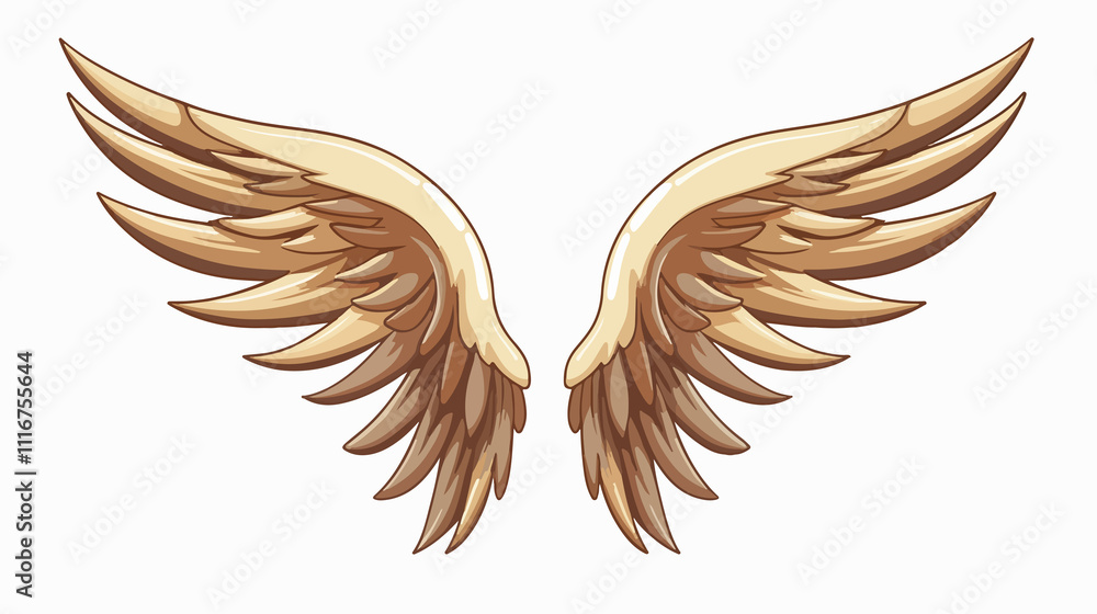Fototapeta premium Retro Cartoon Wing Symbol Vector Illustration