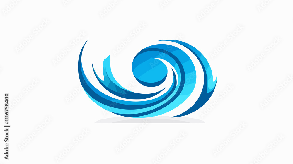 Naklejka premium Ripples Splash Water Logo Design Template Illustration