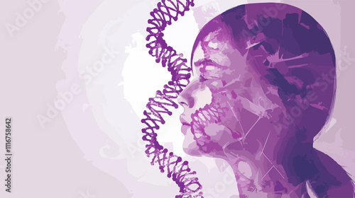 Rett Syndrome DNA Vector Illustration for Medical Research and Genetic Disorders