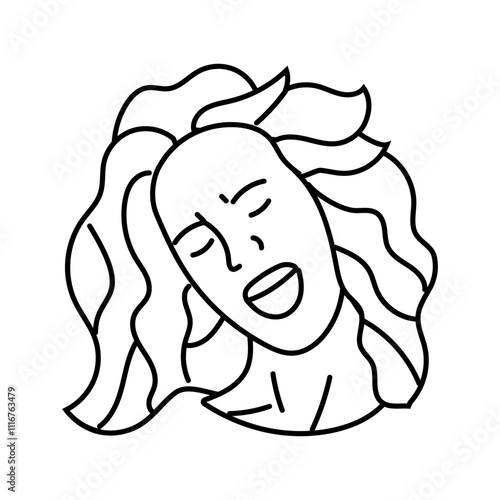 skepticism woman expression line icon vector. skepticism woman expression sign. isolated contour symbol black illustration