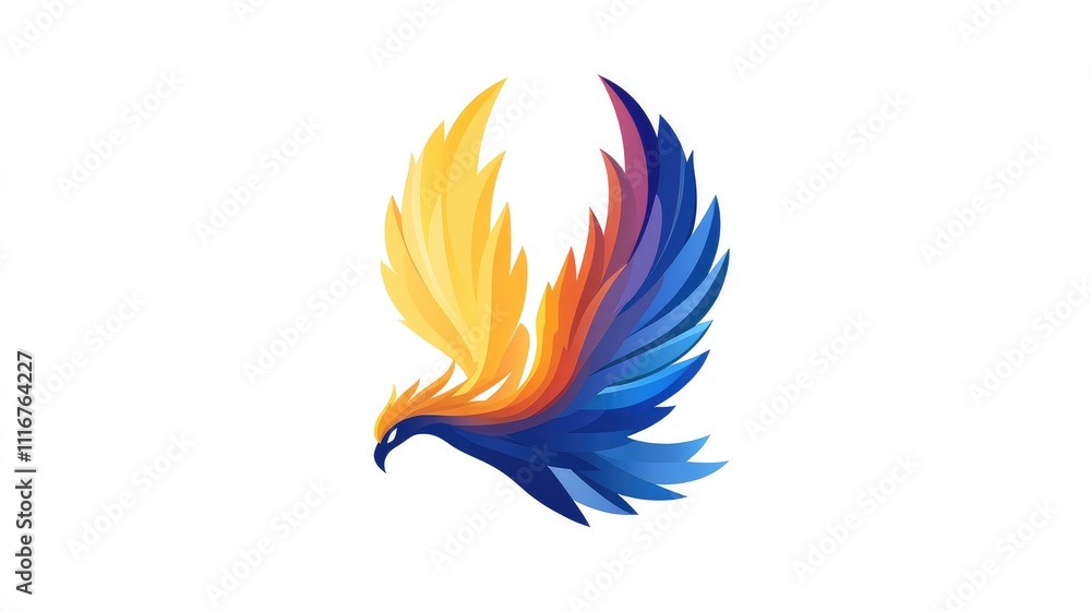 Obraz premium Phoenix Vector Logo Design Isolated on a White Background