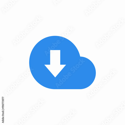 cloud download icon sign vector