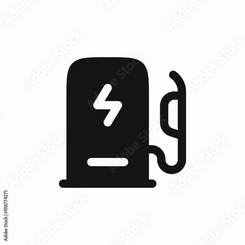 electric petrol station pump icon sign vector