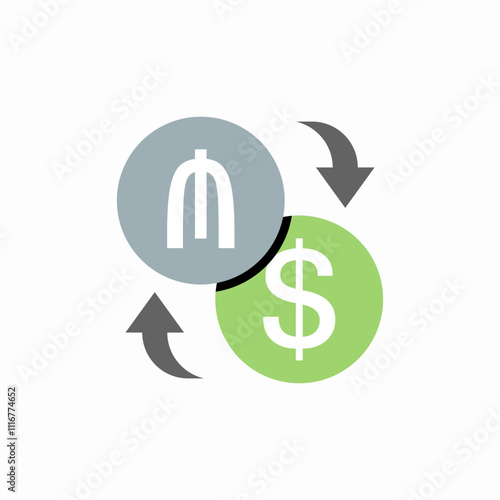 manat to dollar exchange currency icon sign vector