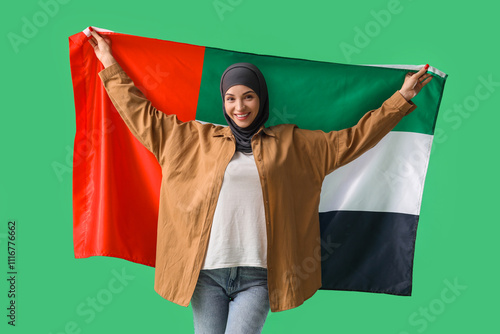 Young Muslim woman with UAE...