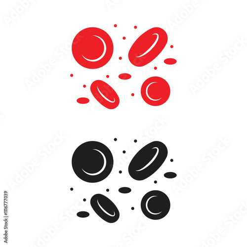 Red Blood Cells Icon Set Vector Design.