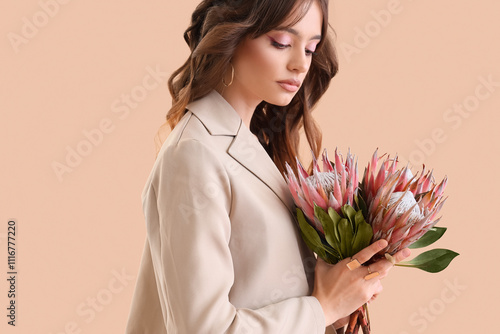 Beautiful young woman with ...