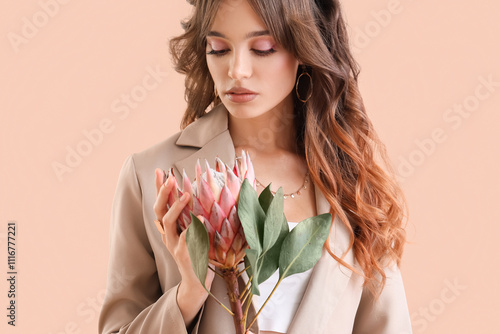 Beautiful young woman with ...