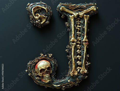 alphabet, bones, letters, skeleton, spooky, eerie, creepy, horror, gothic, macabre, anatomy, skull, spine, ribcage, femur, tibia, fibula, humerus, ulna, radius, clavicle, scapula, pelvis, vertebrae, m