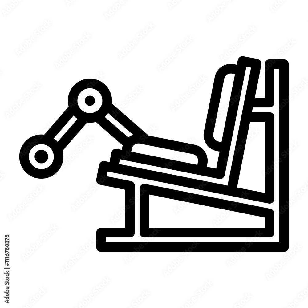 Leg curl Icon In Glyph Style. Black Fill Leg curl Icon In Glyph Style. Black Fill