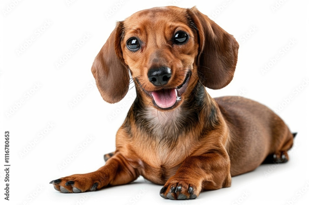Cute playful doggy or pet is playing and looking happy isolated on transparent background. dachshund young dog is posing Cute playful doggy or pet is playing and looking happy isolated on transparent background. dachshund young dog is posing