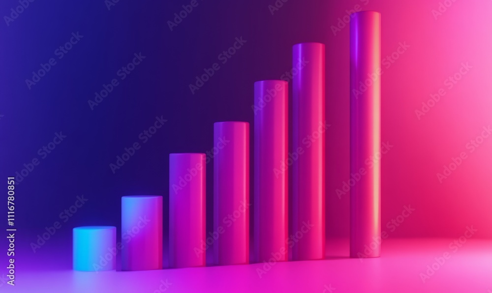A dynamic bar rising with a vibrant gradient illustrates steady progress, perfect for showcasing success stories or promotional messages A dynamic bar rising with a vibrant gradient illustrates steady progress, perfect for showcasing success stories or promotional messages
