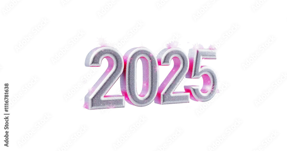 Vibrant 2025: A Golden 3D Design with Celebratory Elements Isolate background Vibrant 2025: A Golden 3D Design with Celebratory Elements Isolate background