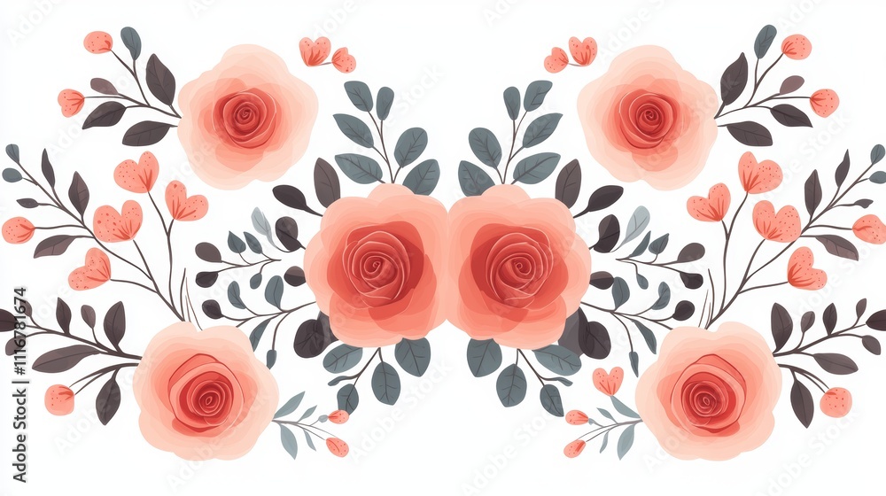 Valentine candle with roses and hearts vector pattern, cozy vibe, isolated white Valentine candle with roses and hearts vector pattern, cozy vibe, isolated white