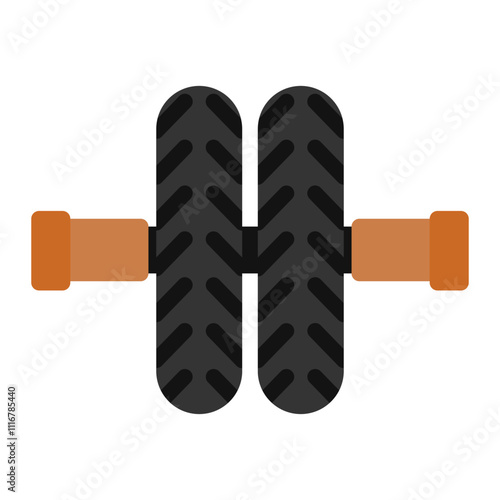 Roller gym
 Ab wheel Icon In Flat Style. Color Fill
