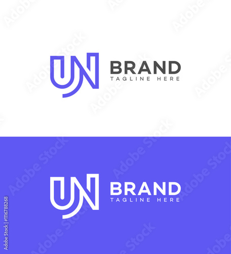 UN, NU Letter Logo Template