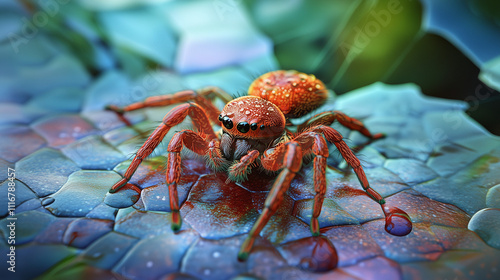 Venomous Beauty: Ultra-Fine Spider Render with Natural Lighting
