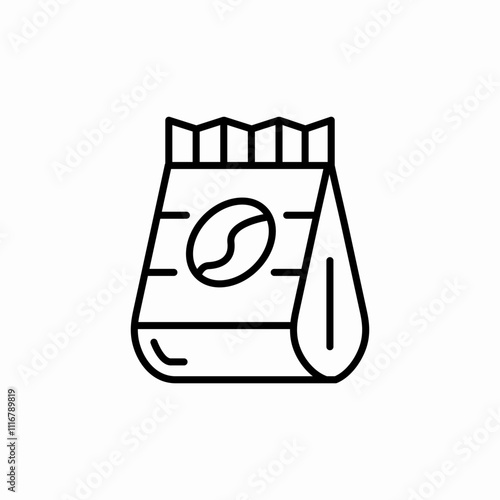 coffee beans package icon sign vector