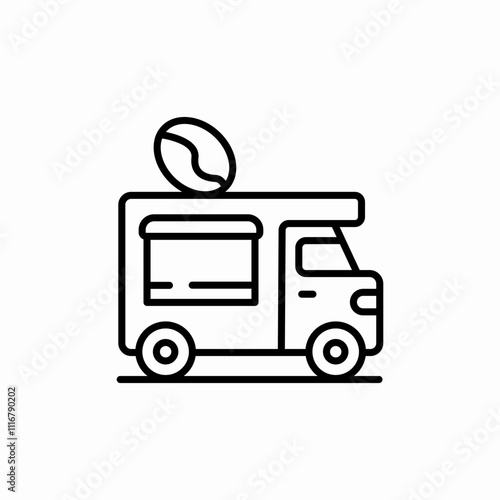 coffee shop van vehicle icon sign vector