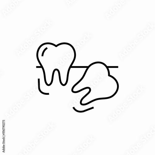 crooked tooth icon sign vector