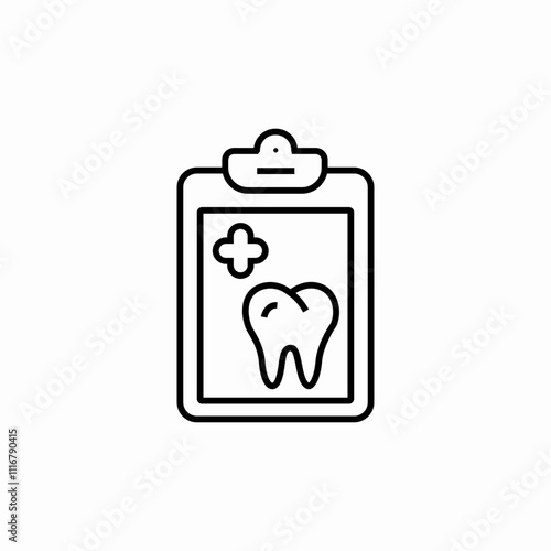 dentist documents clipboard icon sign vector